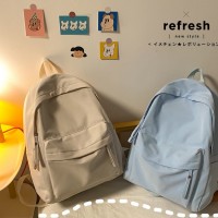 纯色百搭双肩包女生简约书包高中大学生初中生背包女双肩